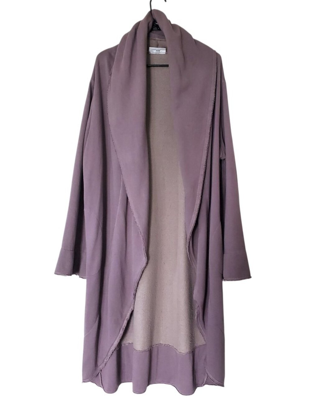 Bryn Walker Open Front Longline Wide Collar Heavy Wrap Coat - Large